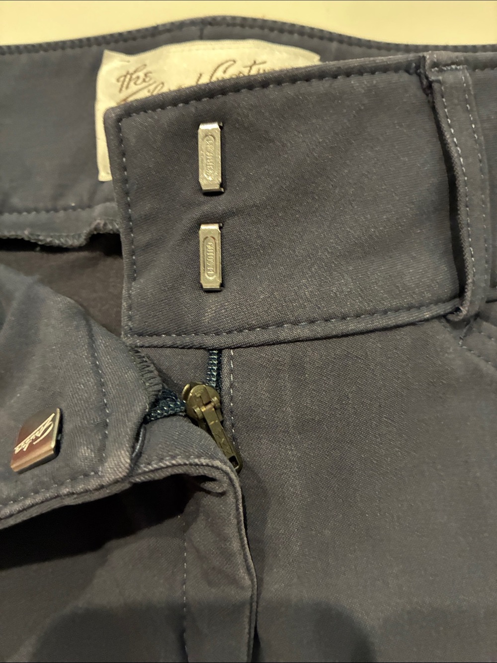 The Tailored Sportsman Riding Breeches Size 14 Navy Knee Patch Equestrian - Picture 5 of 15